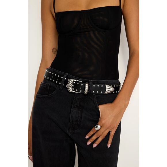Good American Wide Studded Western Belt Black NWT XXS/XS main image 6